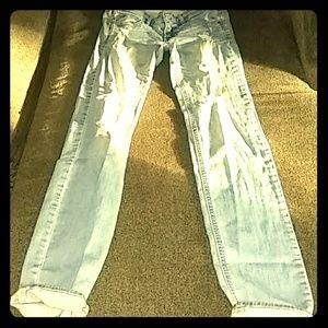 Hollister light-washed destructed denim